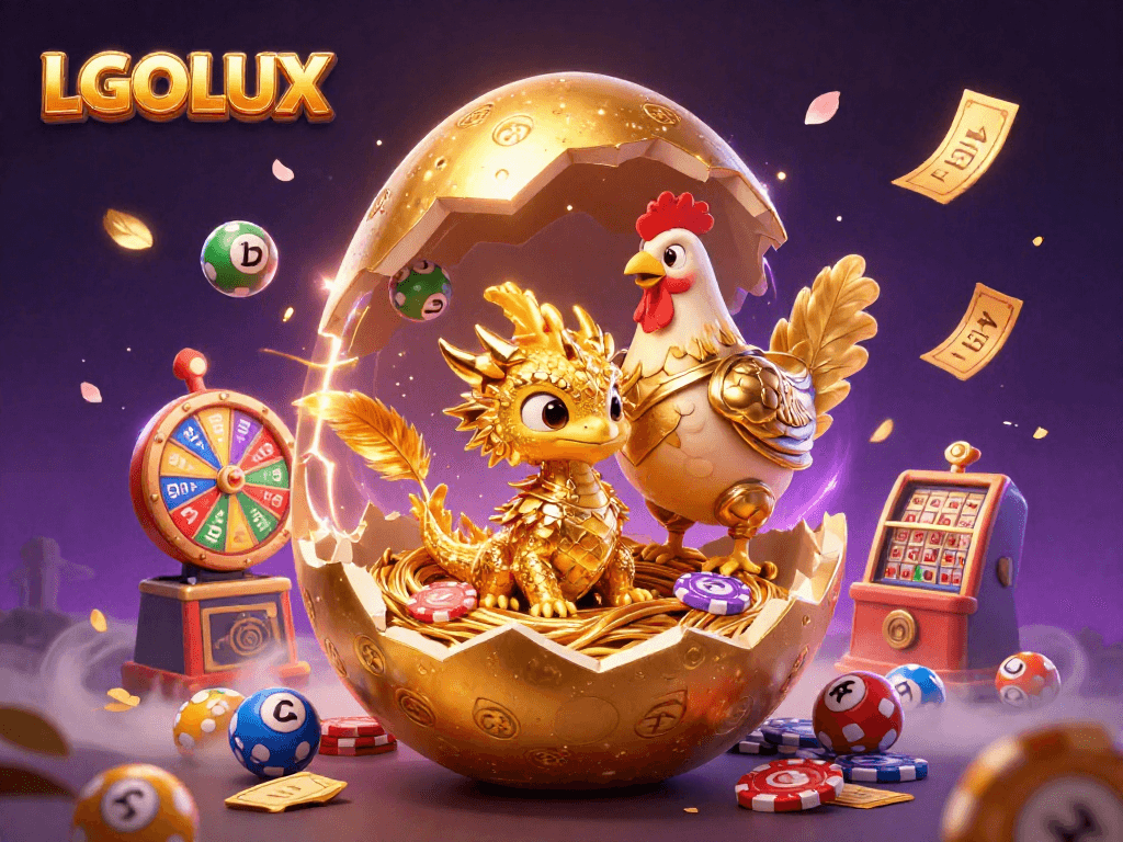 Experience the thrill of LGOLUX with vibrant gaming elements and stunning characters in this dynamic illustration.