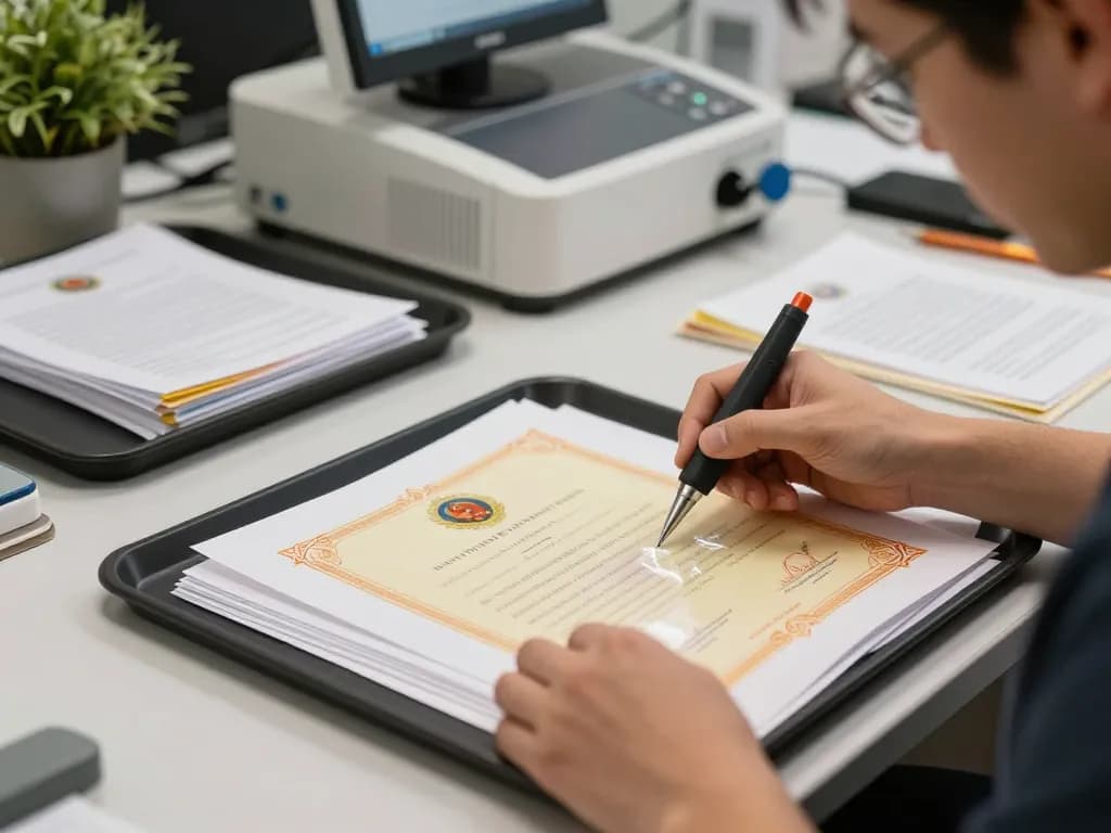 Removing bóc ép plastic hà nội without damage, showcasing expertise in document restoration.