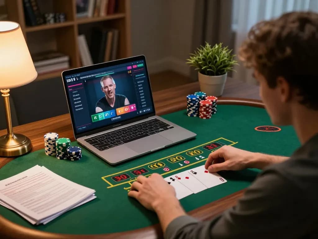 Engaging in a live dealer blackjack game on cm88, showcasing focus and strategy