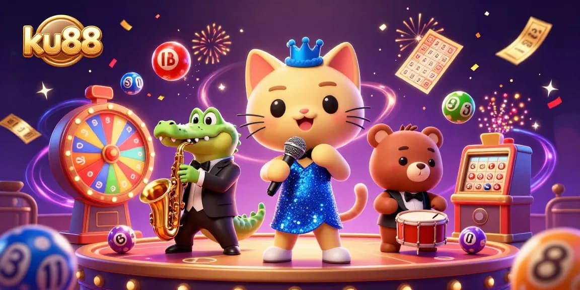 ku88 invites players to enjoy thrilling lottery and casino games with vibrant characters and dynamic prizes