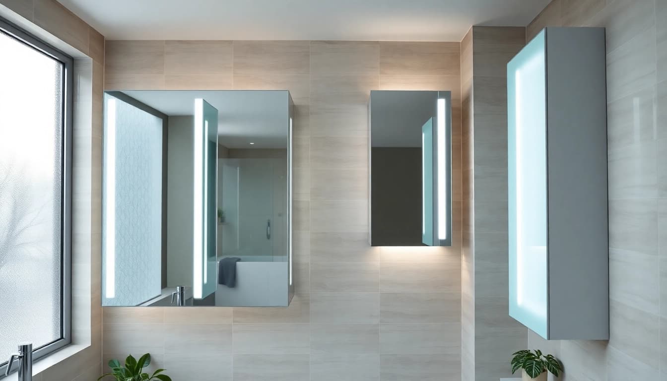 Illuminate your bathroom with stunning illuminated bathroom cabinets showcasing sleek designs and ample storage.