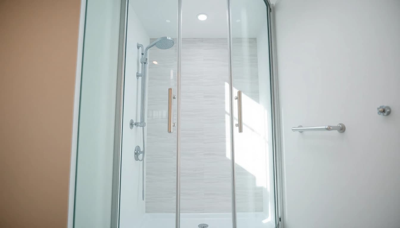 Erleben Sie die Duschkabine 80x80 Eckeinstieg in modernem Badezimmerdesign mit eleganten Details.