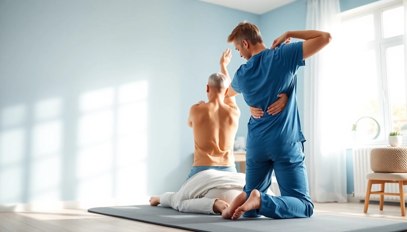 Therapist showcasing effective back pain relief techniques in a calming environment.
