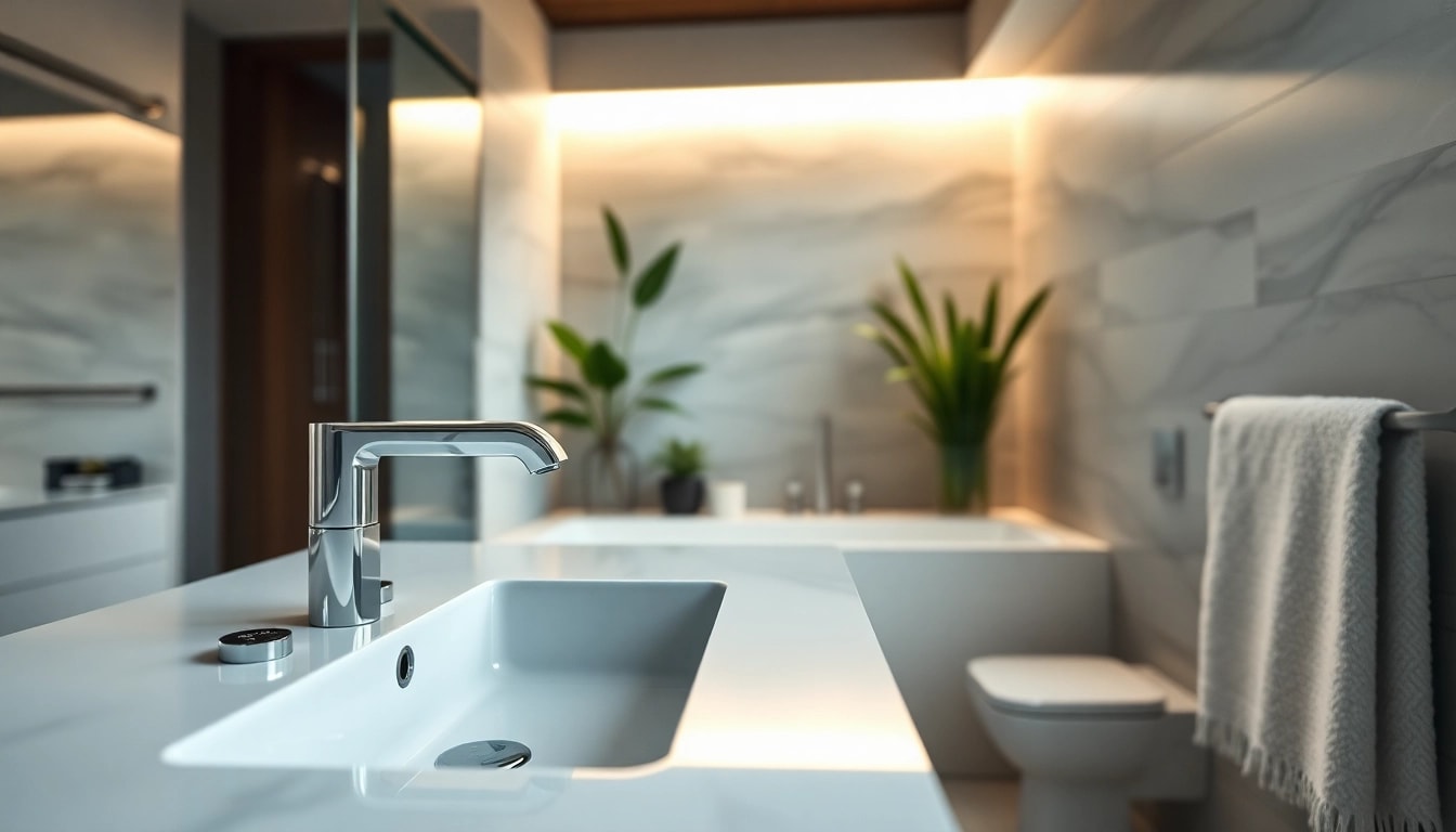 Sonni sanitär installation showcasing modern fixtures and sleek design für ein elegantes Badezimmer.