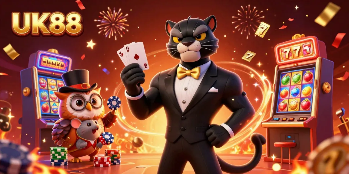 Experience thrilling gameplay with UK88's vibrant slots, poker action, and casino excitement.