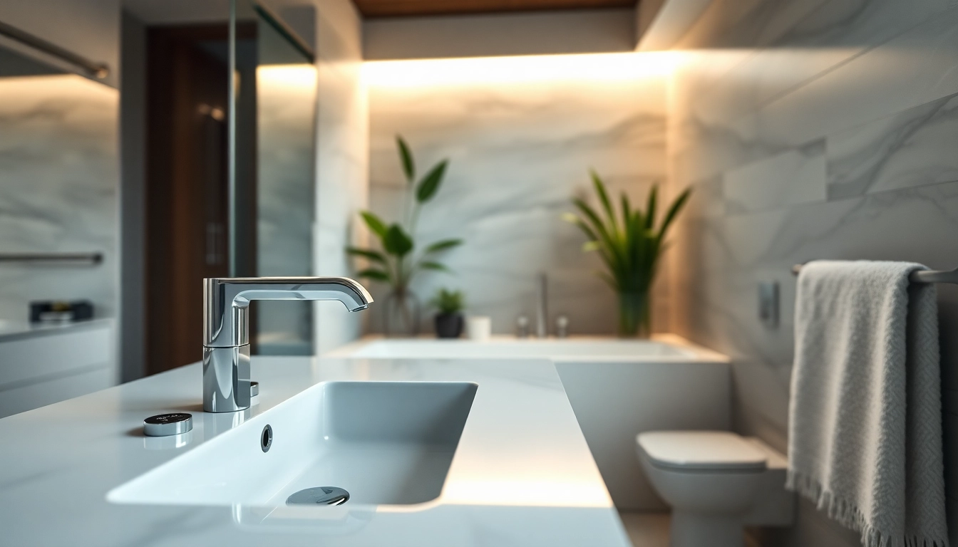 Sonni sanitär installation showcasing modern fixtures and sleek design für ein elegantes Badezimmer.