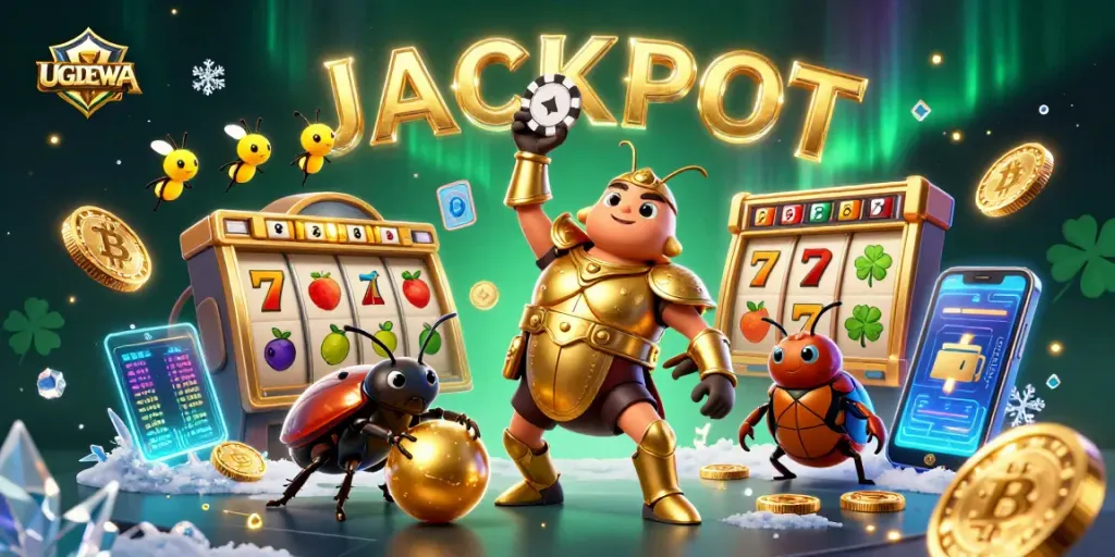 Spin for jackpots at UGDEWA with engaging characters and vibrant casino elements.
