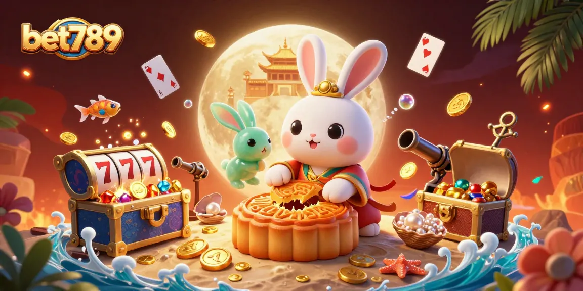 Engage with bet789's thrilling casino experience through a vibrant 3D scene showcasing tradition and gaming excitement.