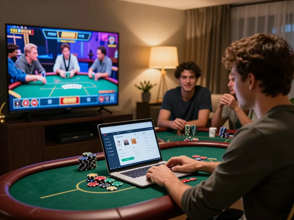 Join the action with go99 by playing poker online at home, amidst a lively atmosphere.
