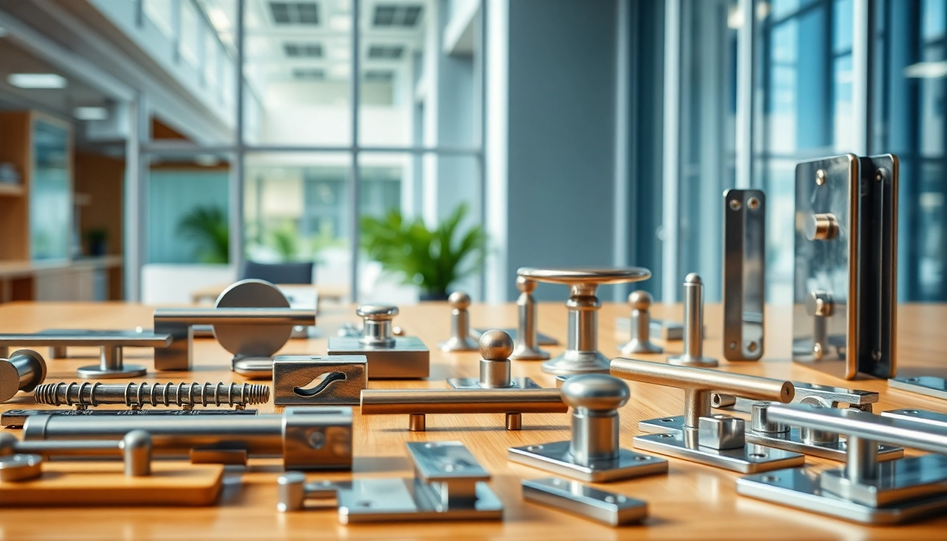 Furniture hardware supplier showcasing premium components in a professional workspace.