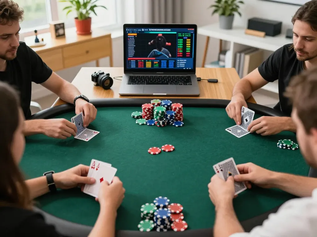 Players engage in strategic fun88 online poker, showcasing excitement and dynamic gameplay