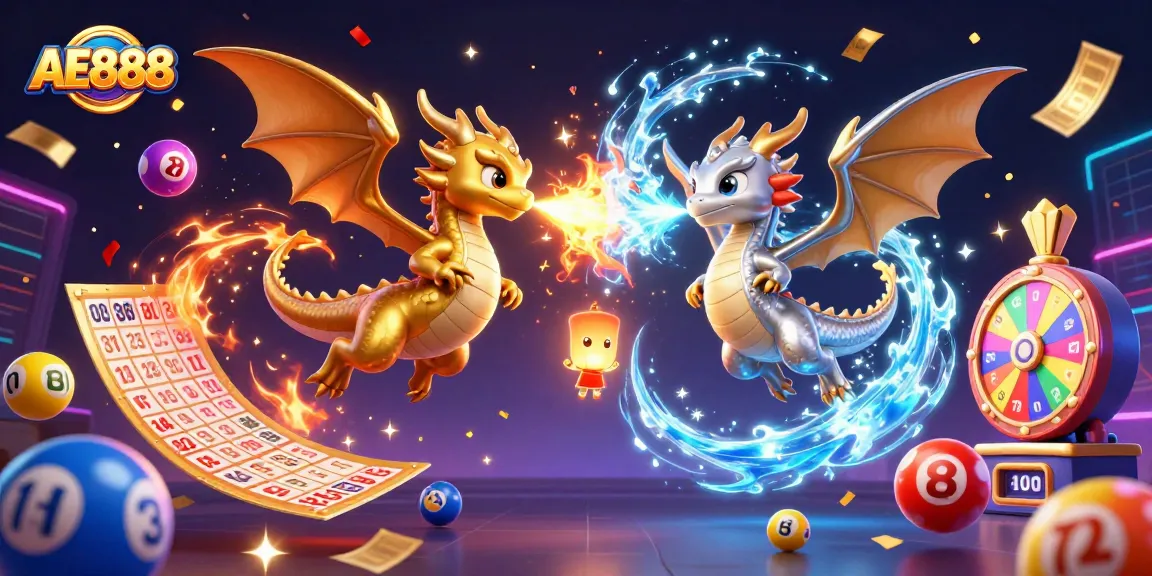Experience the vibrant AE888 dragon-themed gambling scene with dynamic elements and exciting visuals.