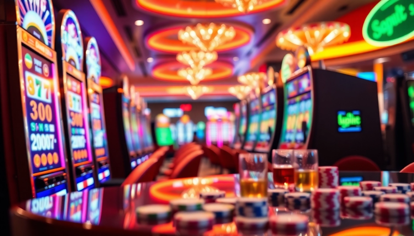 Menang besar pada Slot deposit 5000 sambil bermain mesin slot di kasino yang meriah.