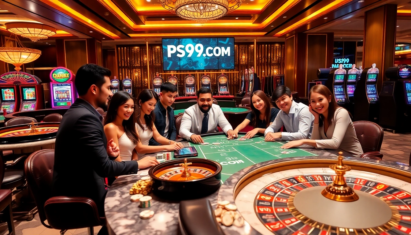 Experience PS99COM's exciting online gambling with a luxurious casino atmosphere filled with engaging players.
