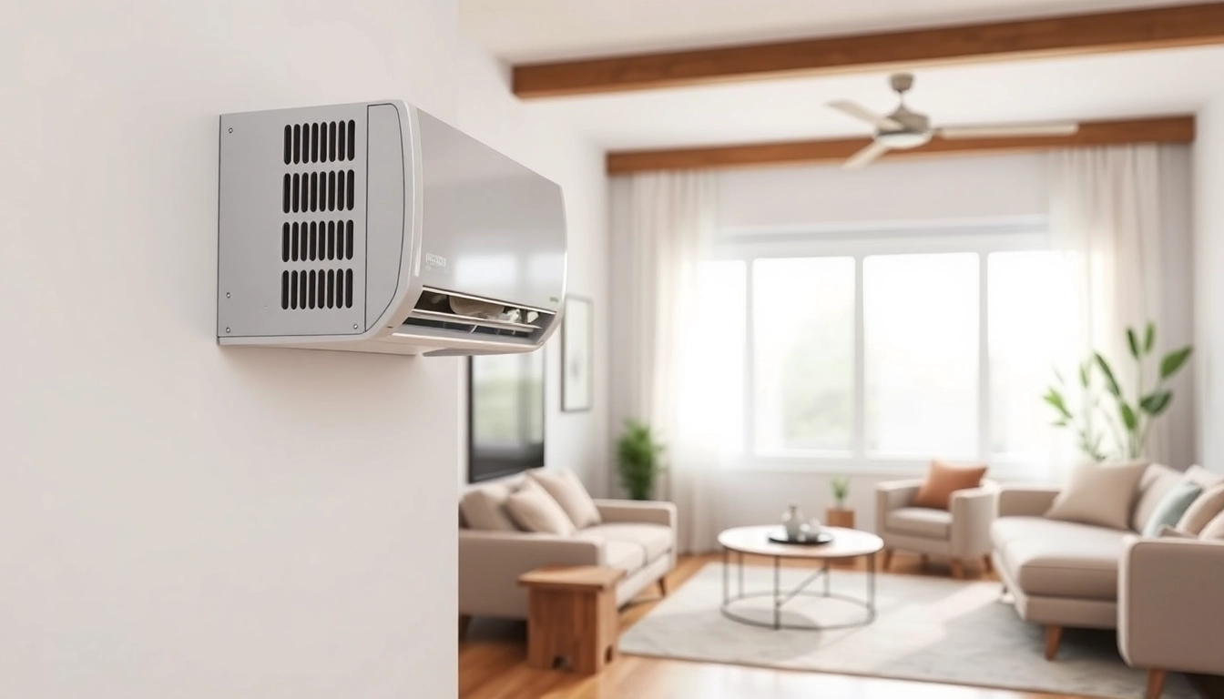 Efficient cooling with a stylish mini split ac unit in a modern living room setting.