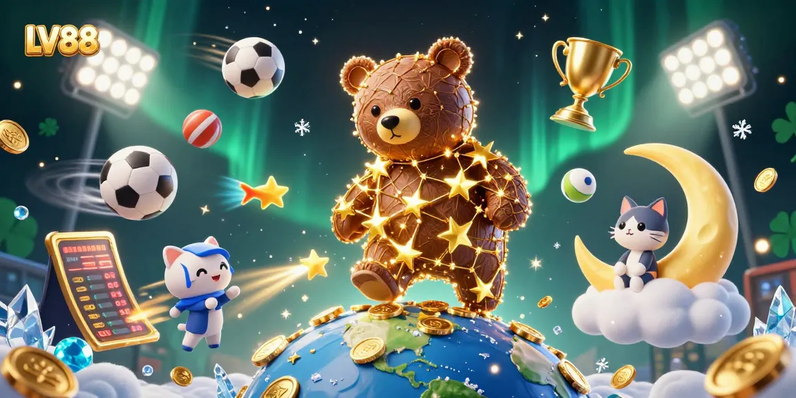 Experience the thrill at LV88 with a constellation bear symbolizing gaming success and luck.