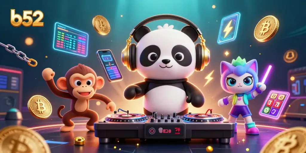 Engage in thrilling b52 casino adventures with lively 3D characters and vibrant gambling elements.