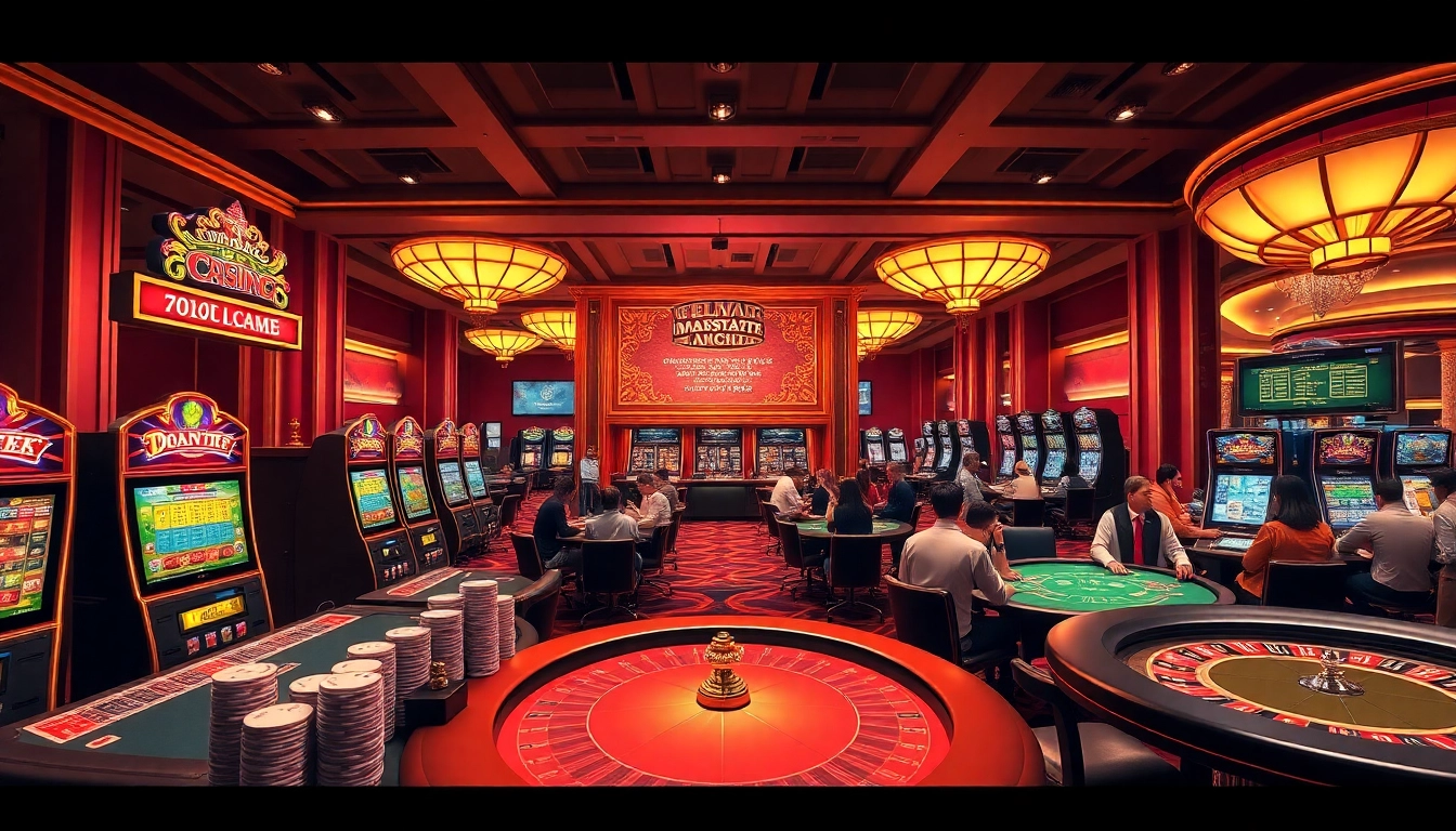 Experience the thrill of 789club with vibrant casino tables and eager players.