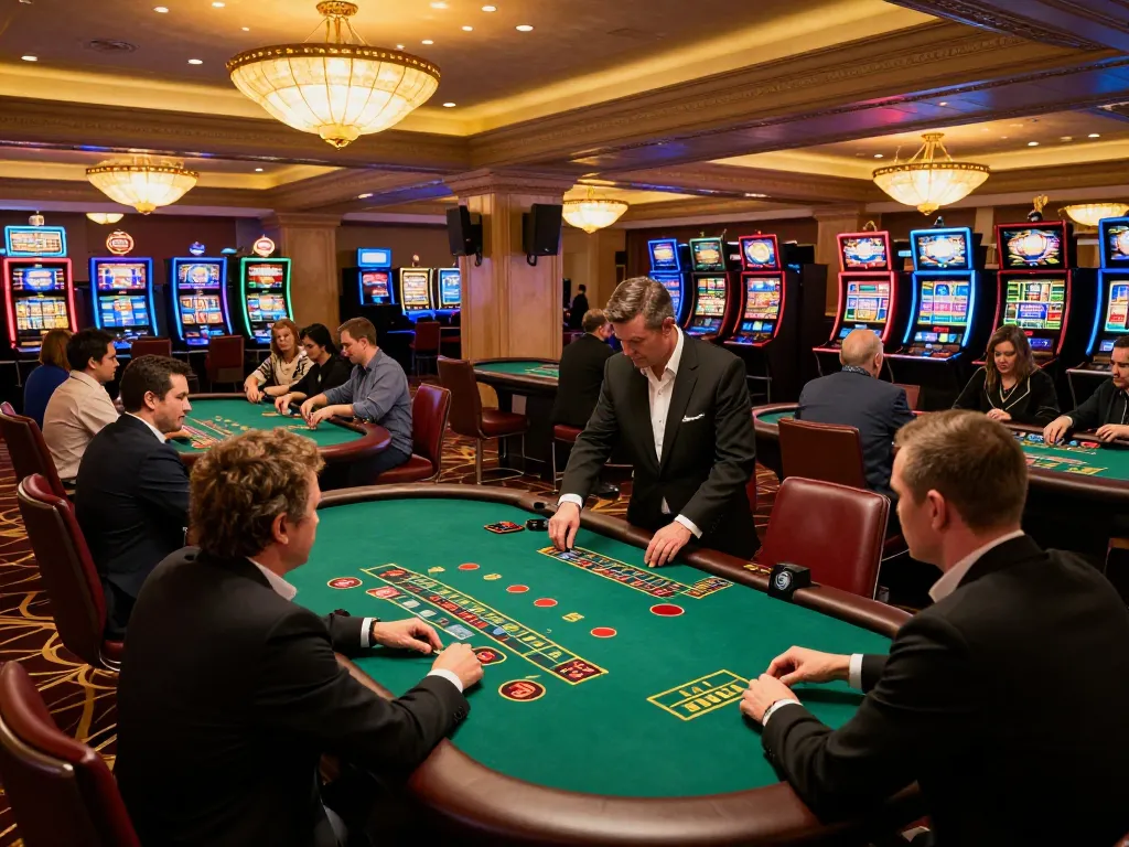 Thrilling gameplay at the MM88 casino brand showcasing blackjack tables filled with players.