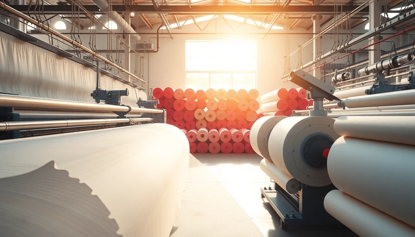 Viscose fabric produced in a textile factory, showcasing vibrant colors and high-quality production.