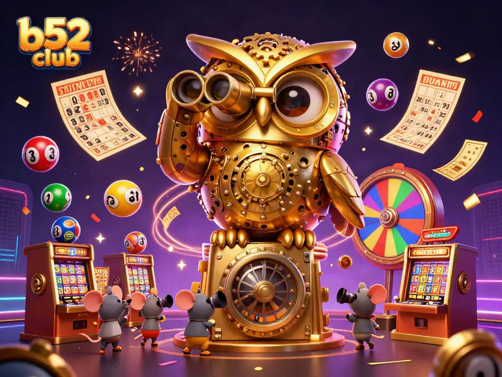 Engage with B52 Club's vibrant casino game atmosphere, featuring unique characters and dynamic elements.