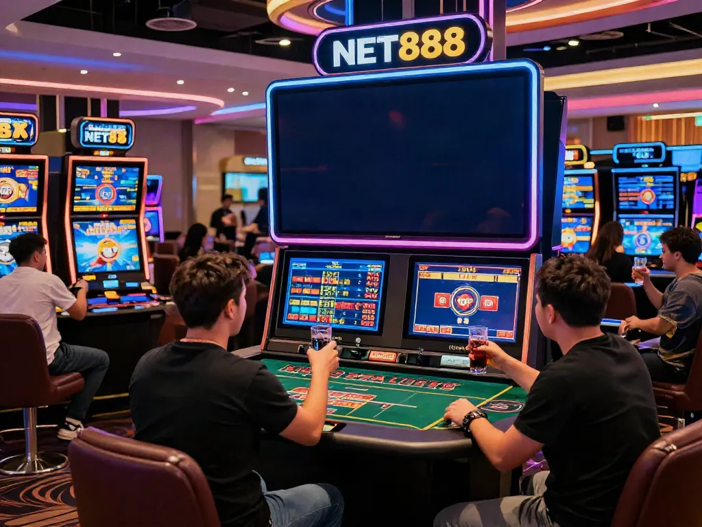 Exciting gaming moment at NET88 with players enjoying casino games and promotions.