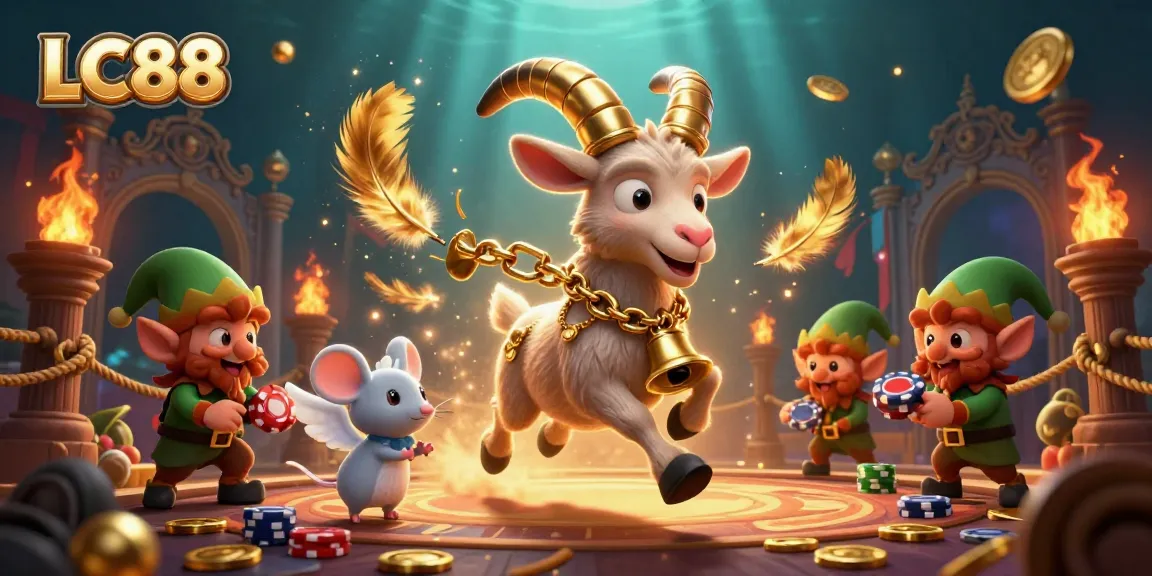 LC88 showcases a spirited casino scene with playful characters, enhancing the gaming atmosphere.