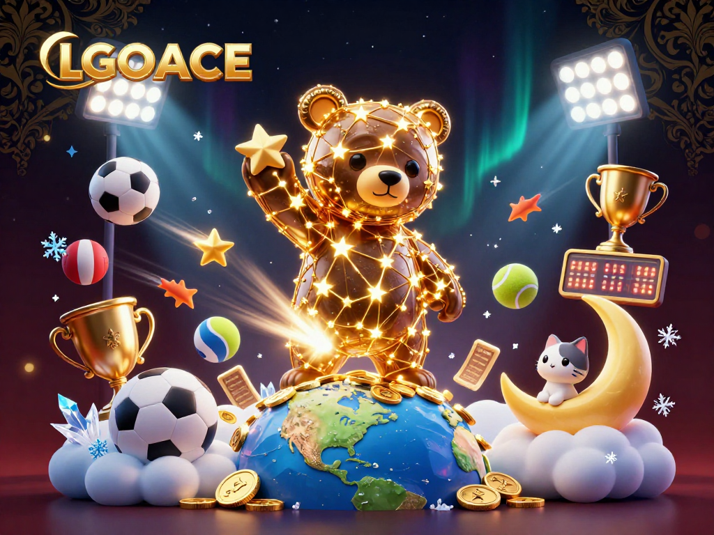 LGOACE captures thrilling sports betting excitement with vibrant 3D elements.