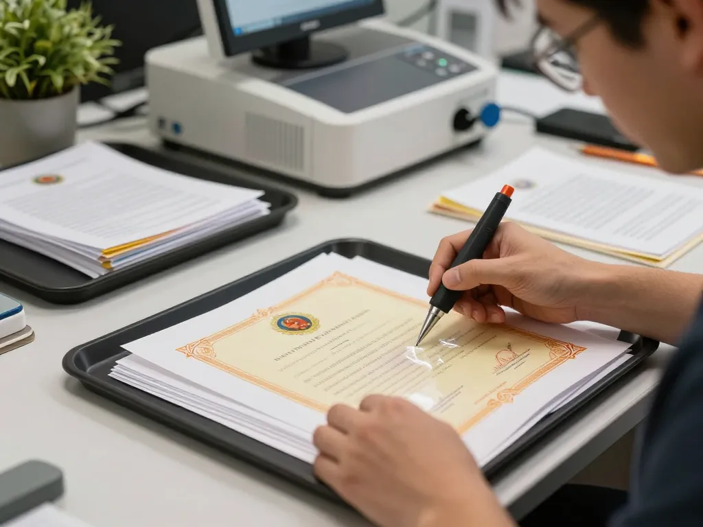 Removing bóc ép plastic hà nội without damage, showcasing expertise in document restoration.