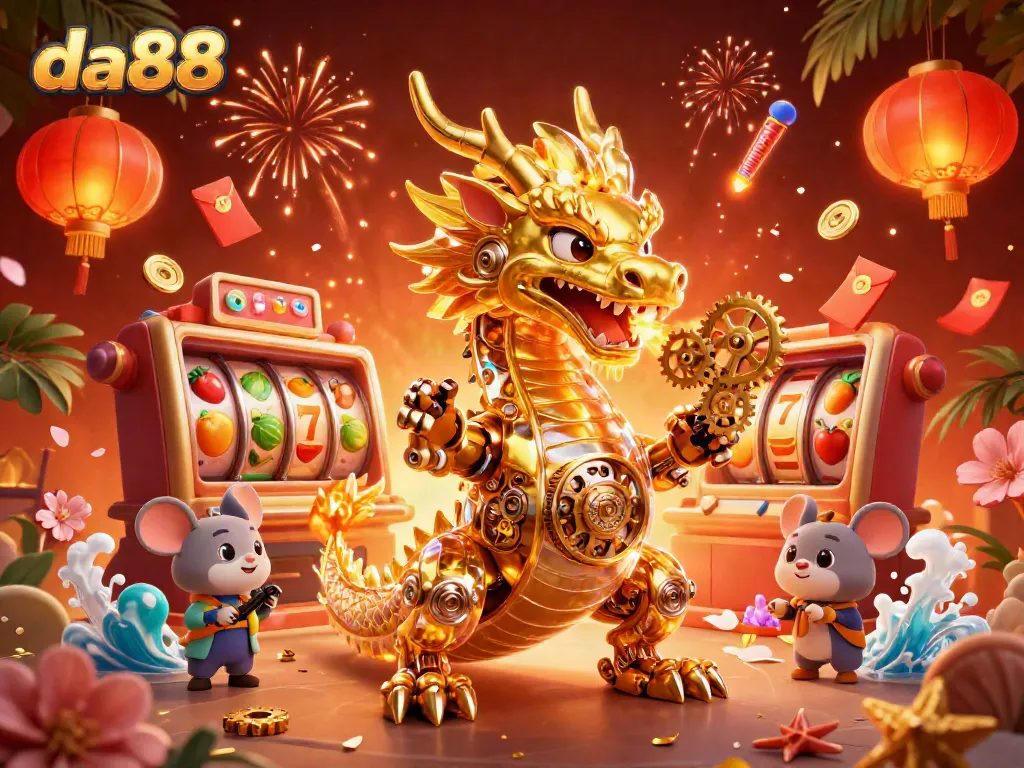 Experience thrilling wins at da88 with dynamic slot elements and a majestic dragon.