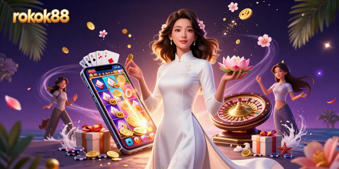 Experience rokok88's exciting slot games with elegant illustrations enhancing your gaming journey.