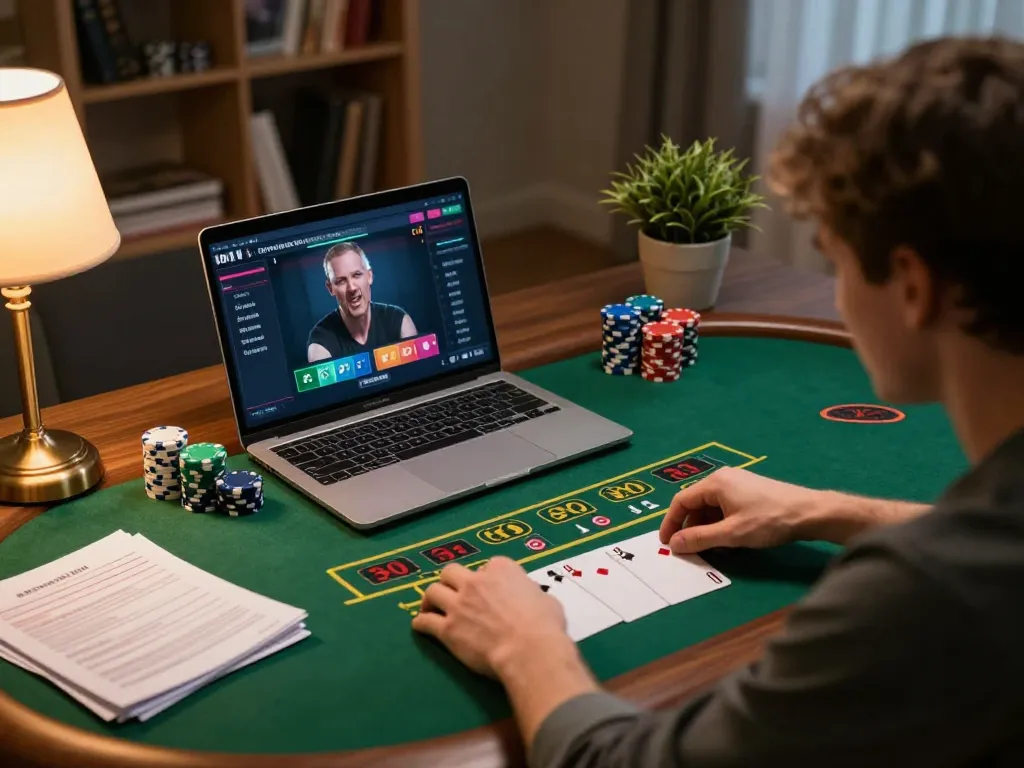 Engaging in a live dealer blackjack game on cm88, showcasing focus and strategy