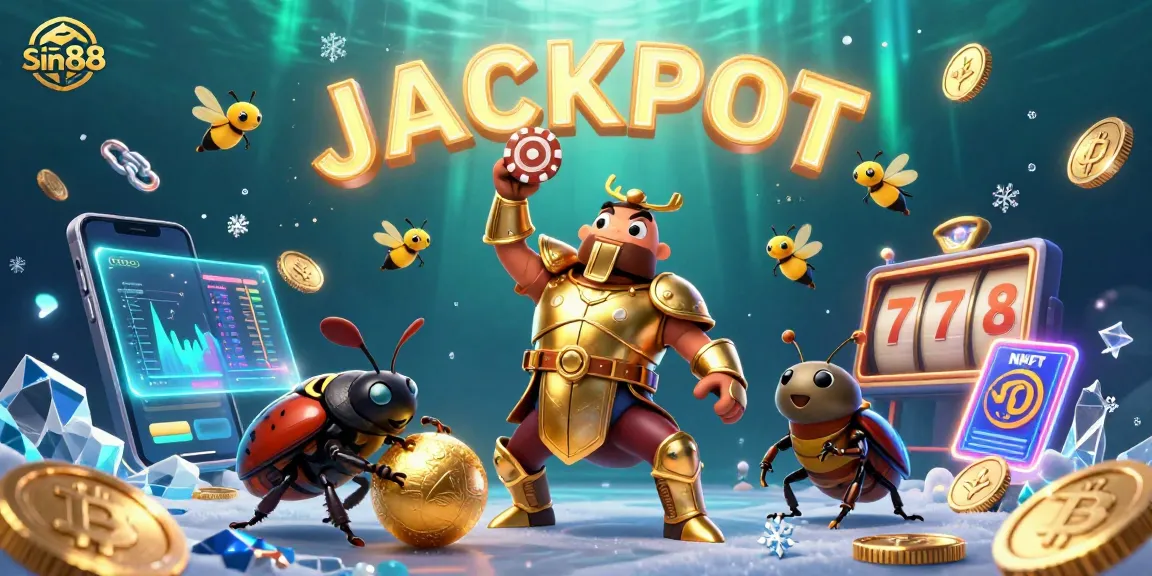Experience sin88's winning spirit with vibrant 3D cartoon characters celebrating jackpots in an exciting casino scene.