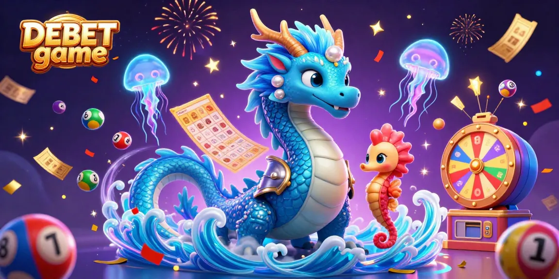Win big with the DEBET game in an immersive 3D casino illustration featuring exciting gaming elements.