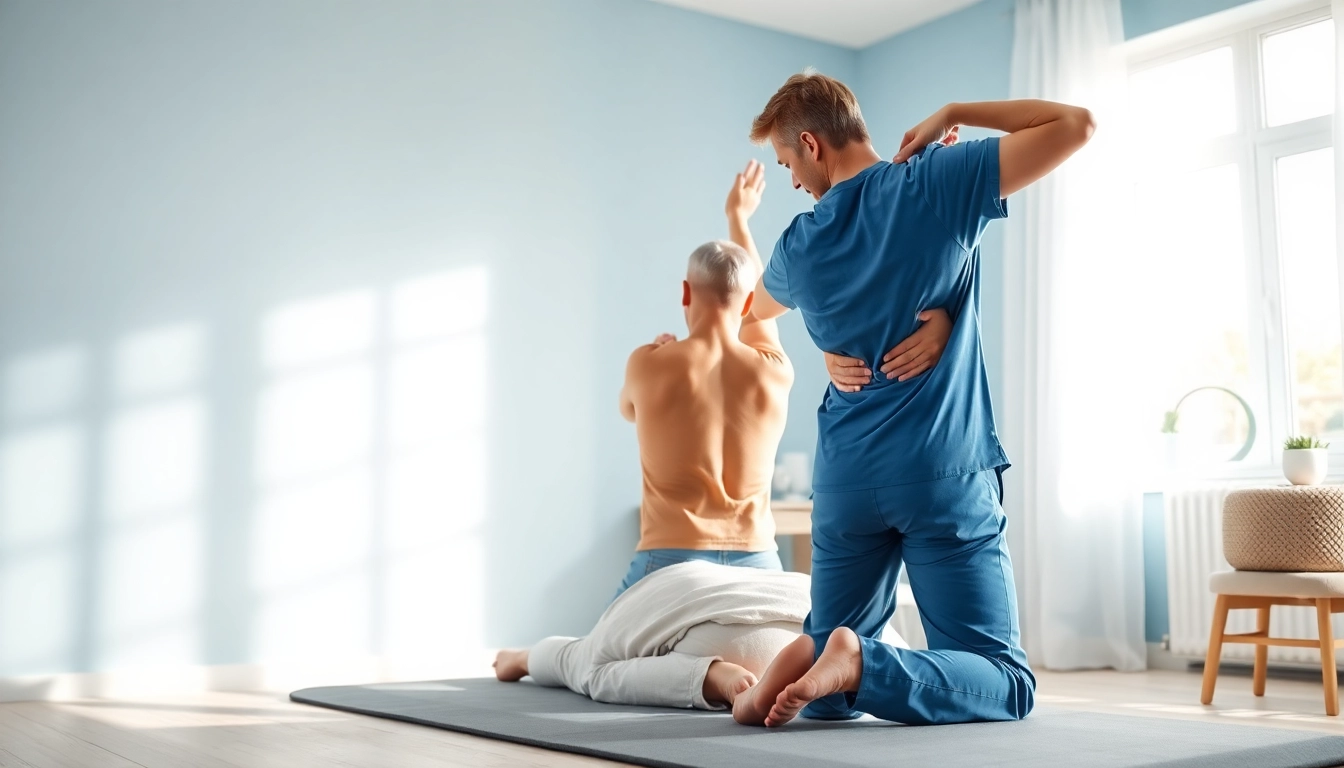 Therapist showcasing effective back pain relief techniques in a calming environment.