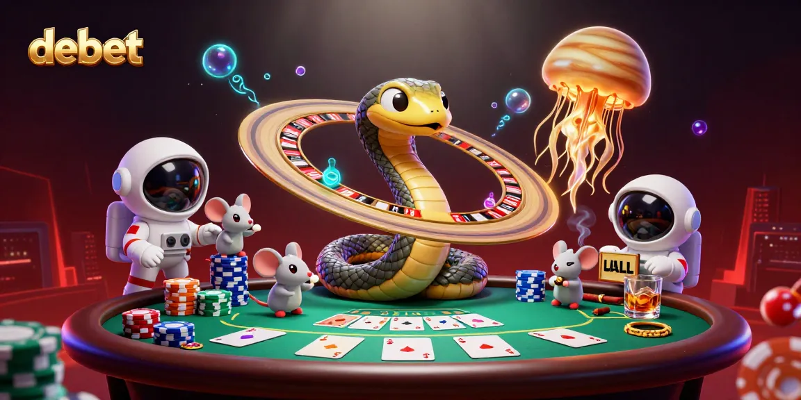 Engage in the cosmic roulette with debet as astronauts bet on Saturn's rings amidst vibrant 3D casino illustration.