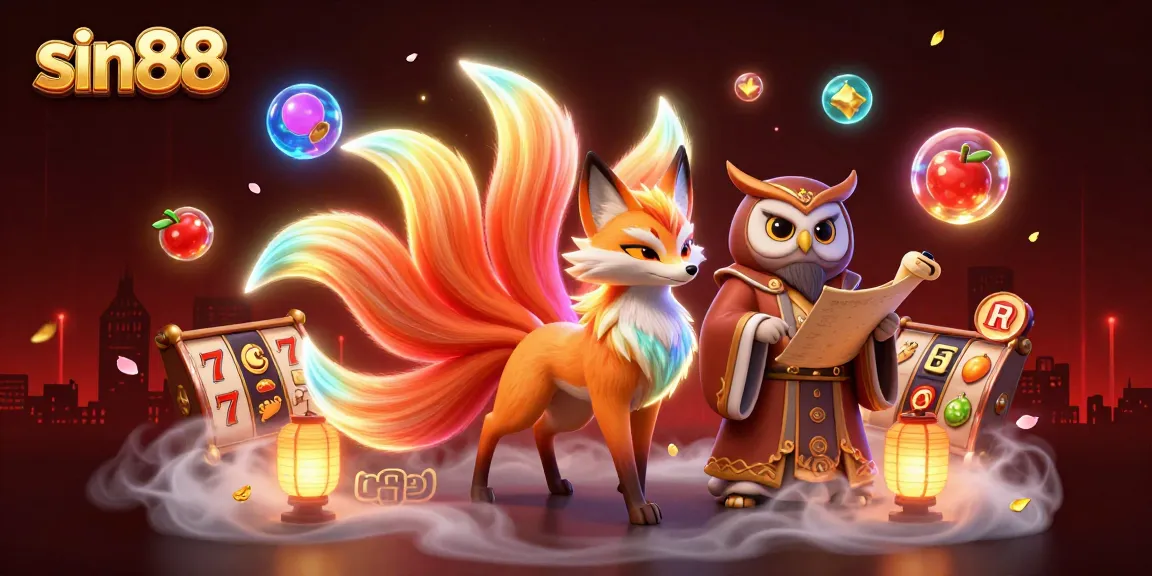Experience sin88's thrilling slot games with vibrant characters and dynamic elements in a captivating 3D illustration.