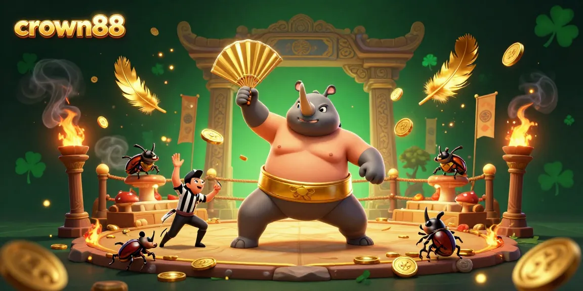 Engage with crown88 as the rhinoceros beetle champion triumphs in a vibrant casino arena.