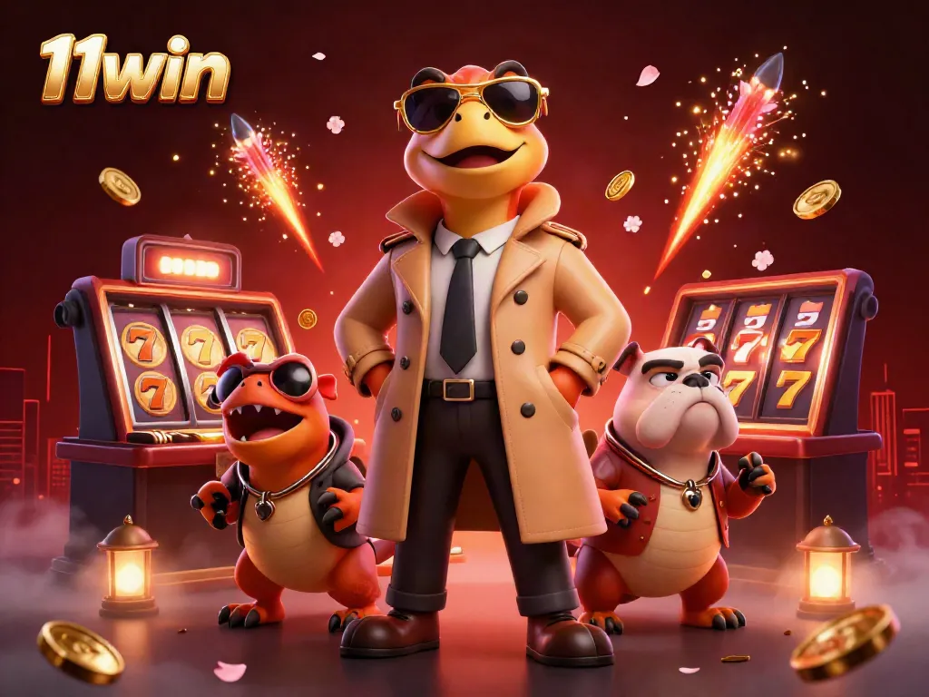 Experience the thrilling atmosphere of 11win's casino with playful raptors attempting to enter a VIP lounge.