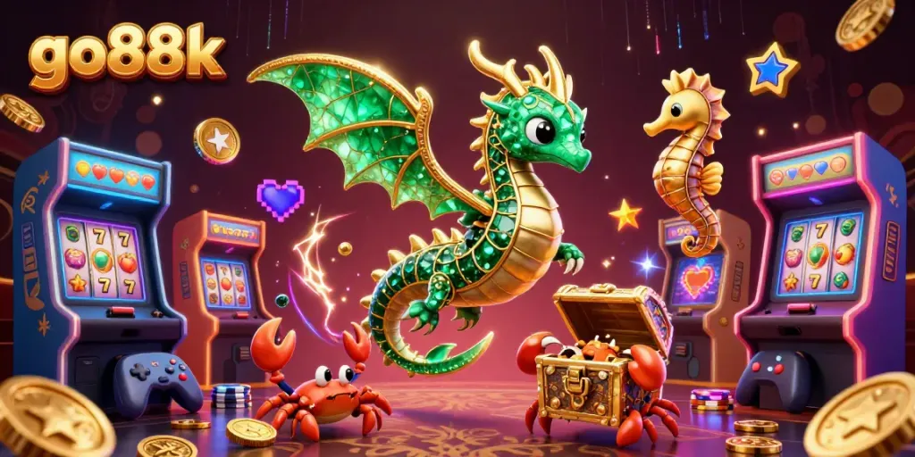 Experience go88k's thrilling atmosphere with a vibrant underwater casino adventure featuring a leafy sea dragon.