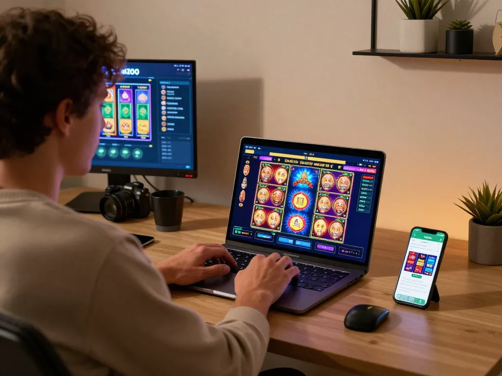 Engaging online gaming experience at home with gtatogel slot games on a laptop