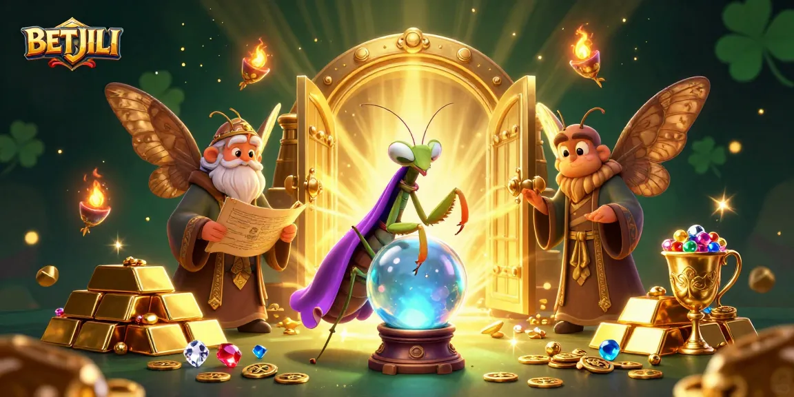 Betjili players enjoy a mystical gaming scene with a fortune teller, jewels, and dynamic casino elements.