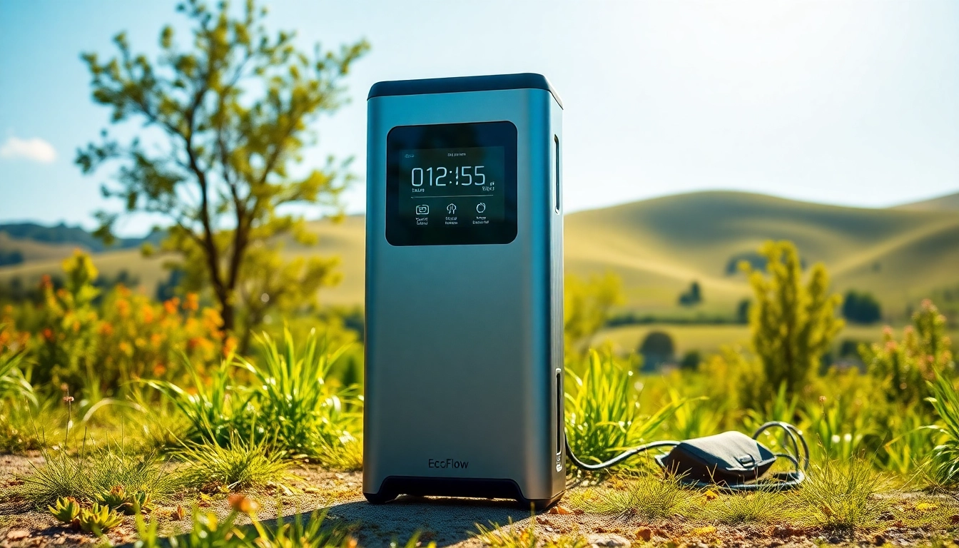 Harness EcoFlow for sustainable power solutions in serene outdoor environments.