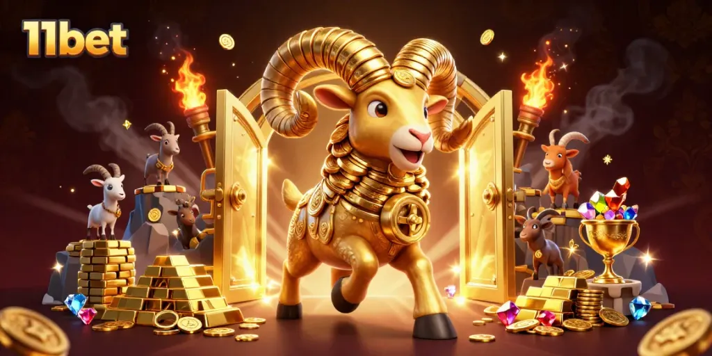 Win big at 11bet with a vibrant scene filled with golden treasures and excitement.
