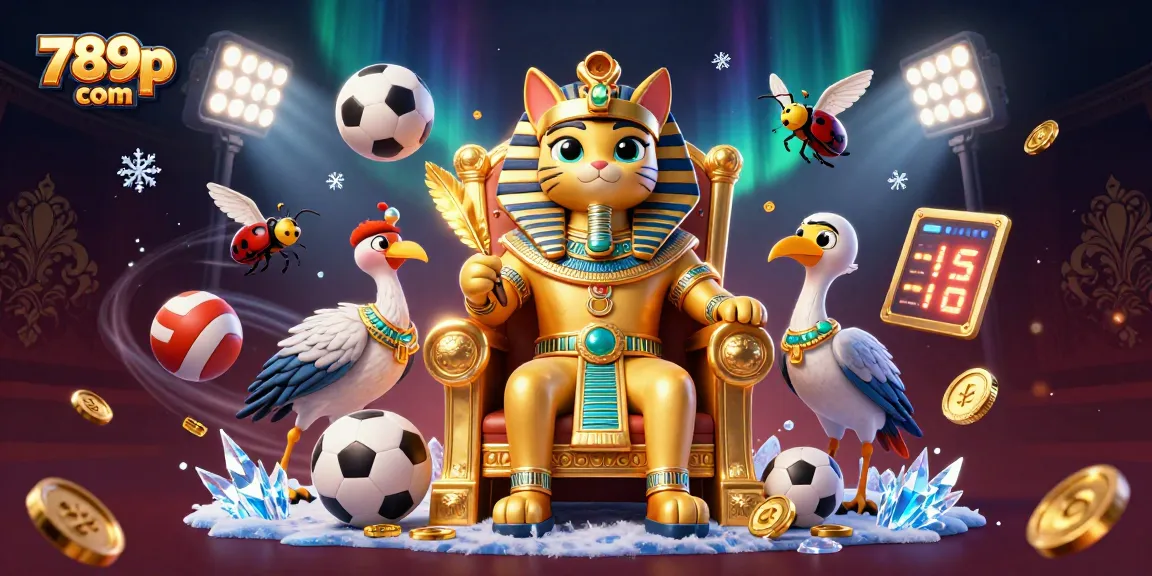 Experience thrilling gameplay and rich rewards with 789p com as the Egyptian pharaoh cat and companions celebrate the excitement of winning.