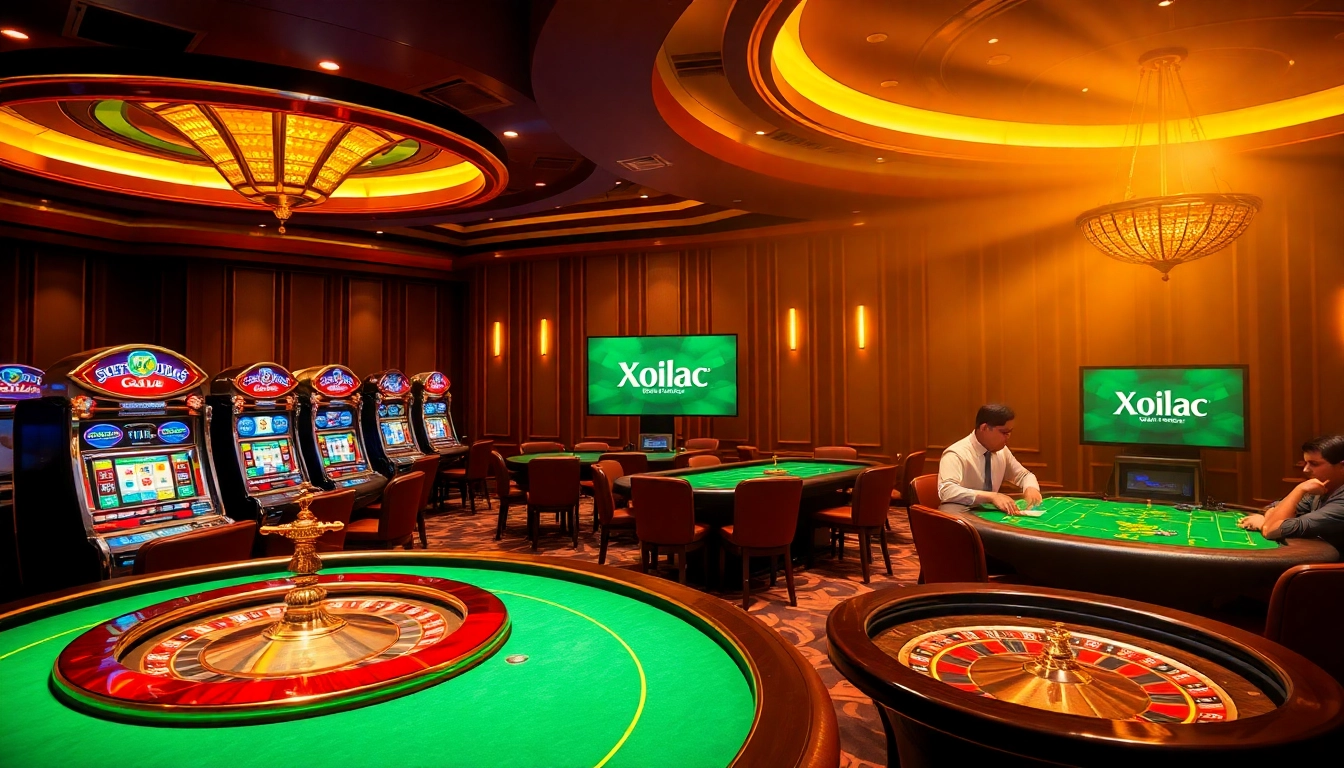 Xoilac platform showcasing busy casino tables filled with engaging players enjoying games.