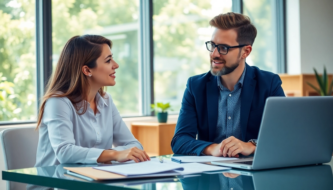 How to find my perfect career with a career consultant in a bright office setting.