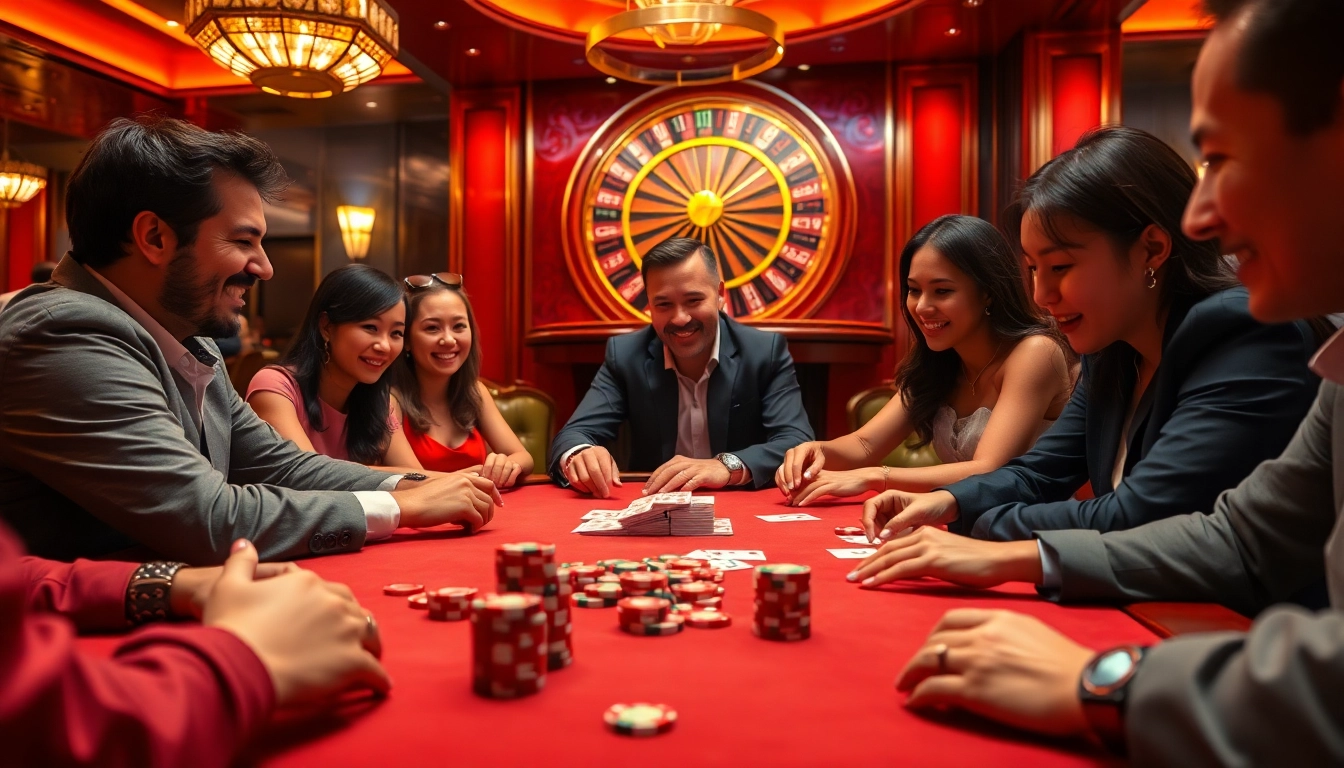 Exciting poker action at RR88 Com casino with vibrant chips and professional players.