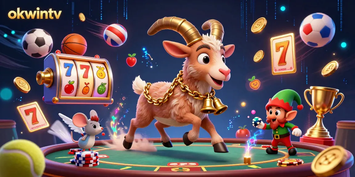 Engage with okwintv's immersive casino world, featuring Krampus and charming characters in vibrant action.