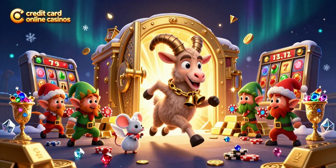 Experience excitement at credit card online casinos with a spooky Krampus running a holiday casino full of treasures.